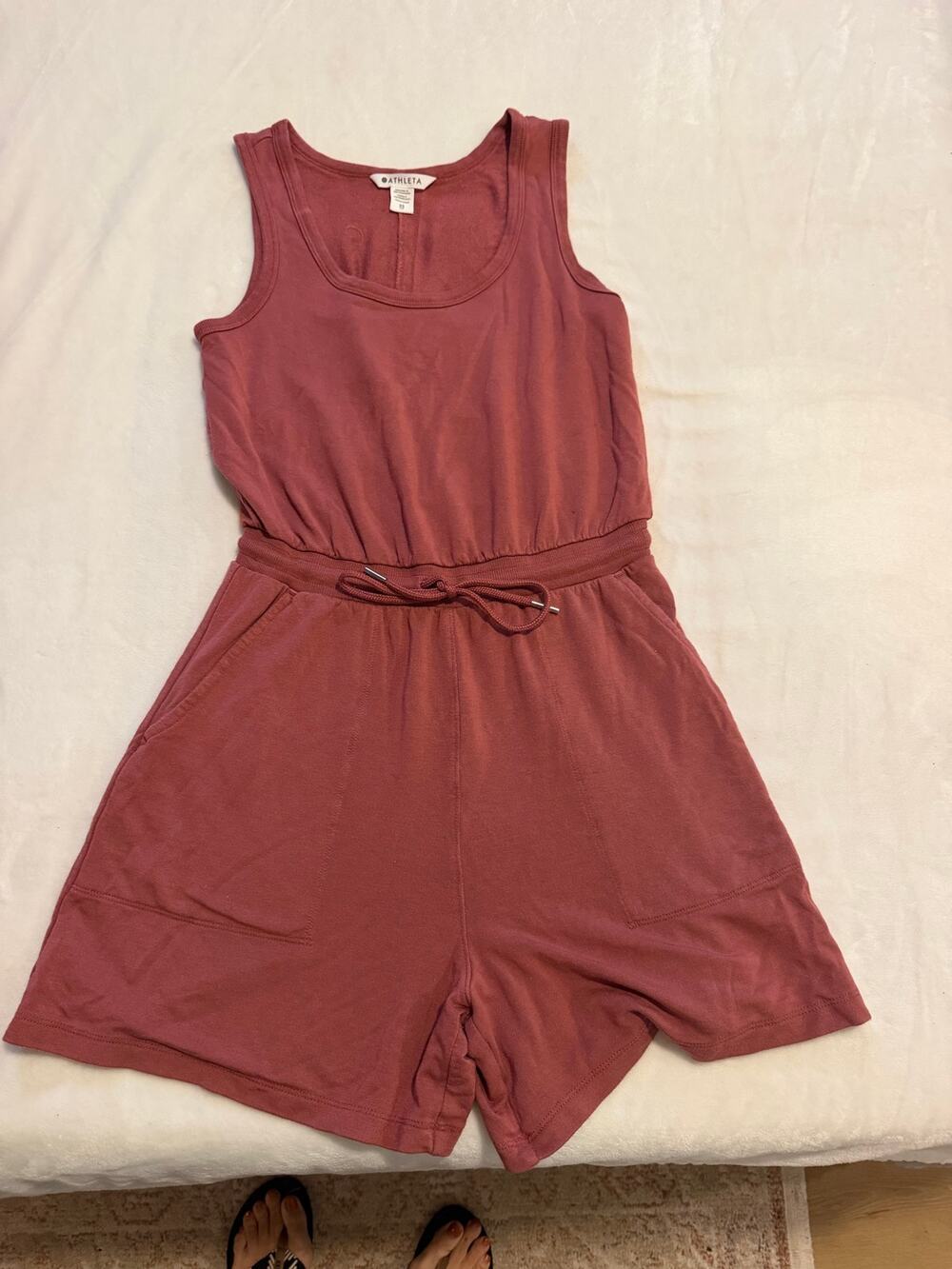 Athleta Women's Plum Purple Romper Size XS Drawstring Waist Sleeveless